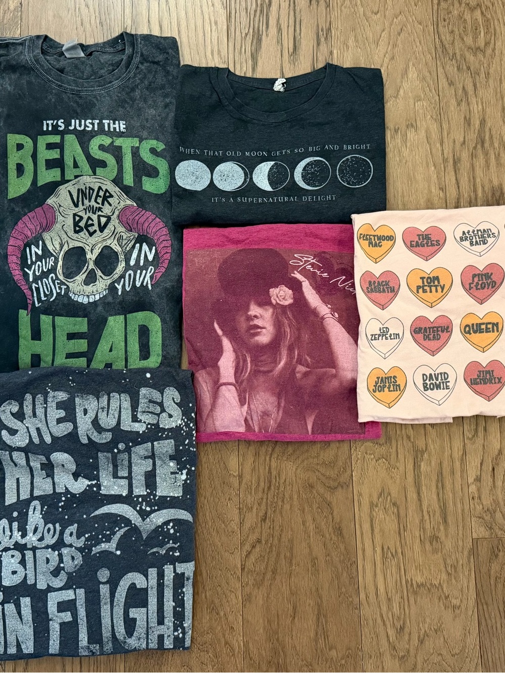 Lot of 2X unisex band t-shirts - Fleetwood Mac, Metallica, Van Morrison